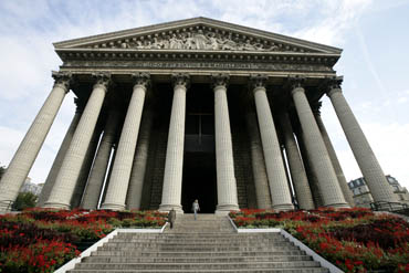 eglise de la madeleine, paris, france, roman columns