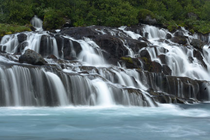 hraunfoss iceland waterfall photo