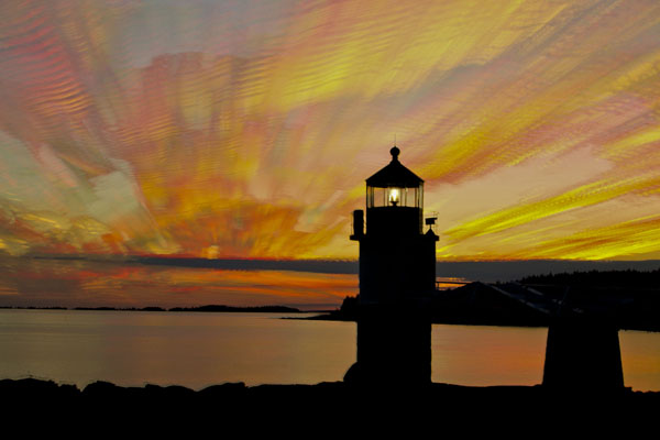 marshall point lighthouse sunset cloud stack