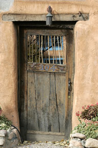 door on canyon road sante fe new mexico