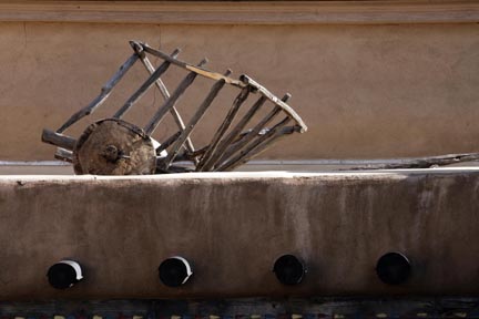 ranchos de taos san francisco de asis  shadows on back of church  new mexico photo 
